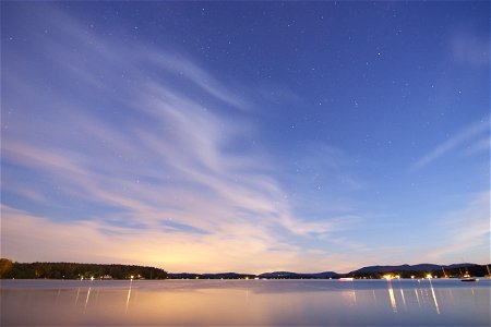 Colorful Night Sky and Lake Winds photo