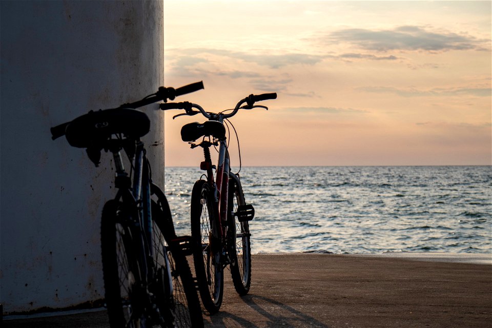 Two Bikes Near Water