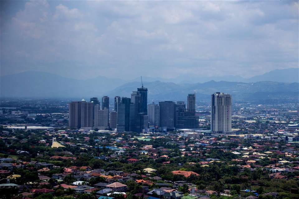Few Tall Buildings At Center Of Urban Area
