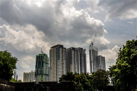 Tall Buildings Under Construction In Manila