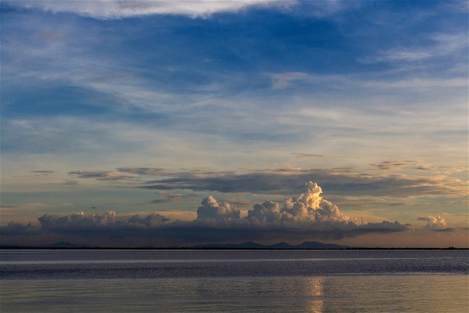 Clouds Near Horizon During Sunset