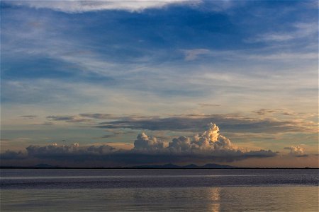 Clouds Near Horizon During Sunset photo