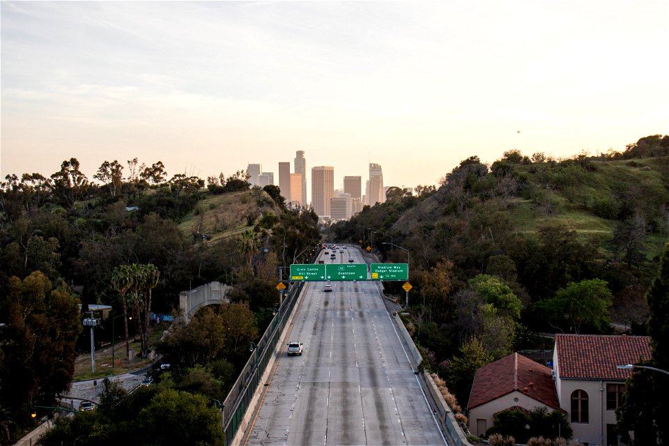 Highway Towards Downtown Los Angeles