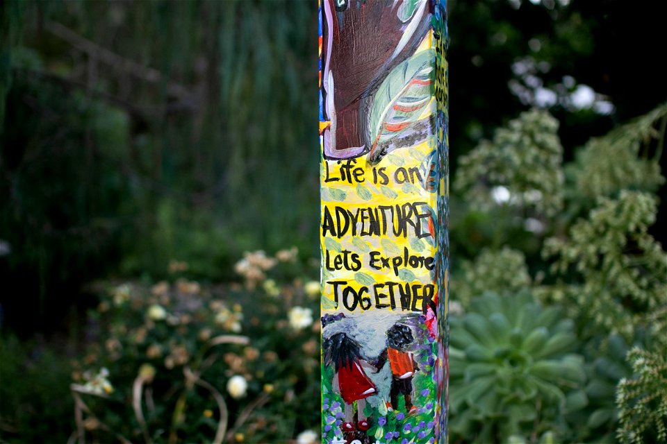 Small Graffiti On Street Pole
