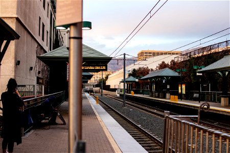Empty Platforms In Train Station photo