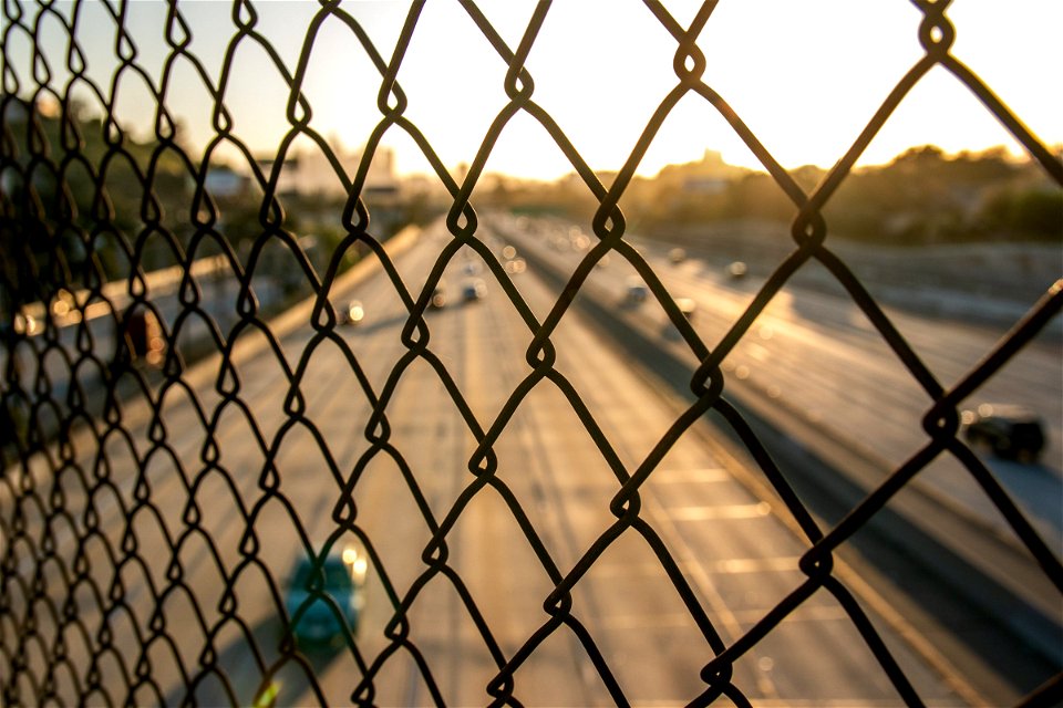 Highway Through Wire Mesh photo