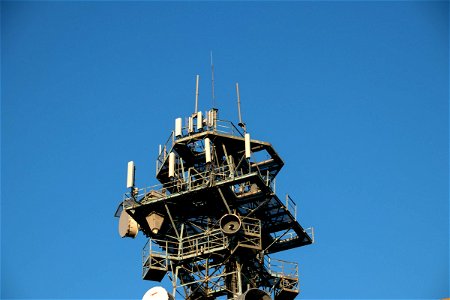 Metal Structure Against Clear Blue Sky photo