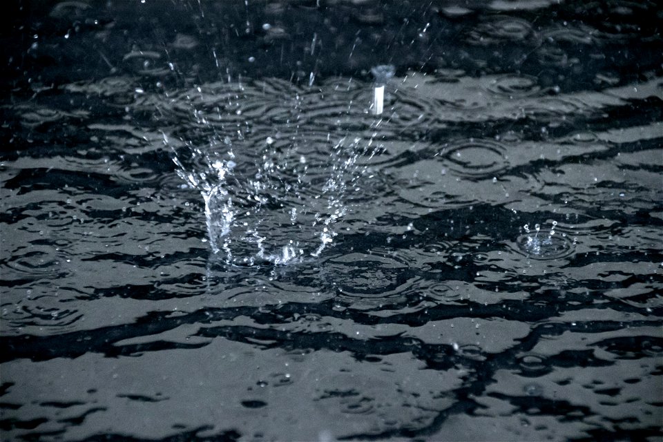 Rain Drops On Water