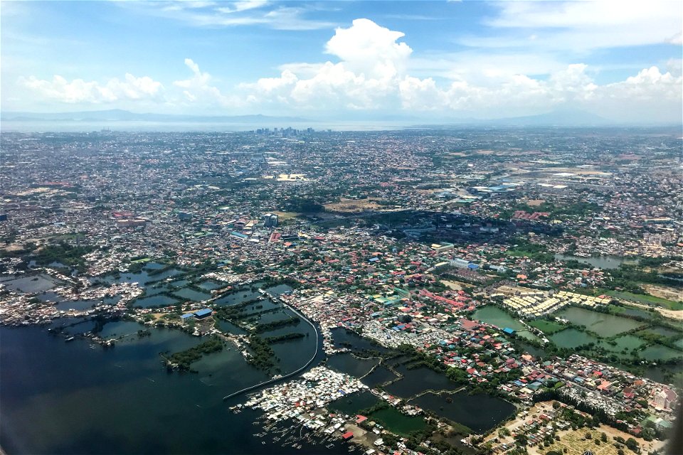 Bird’s-Eye View Of Urban Area Near Water photo