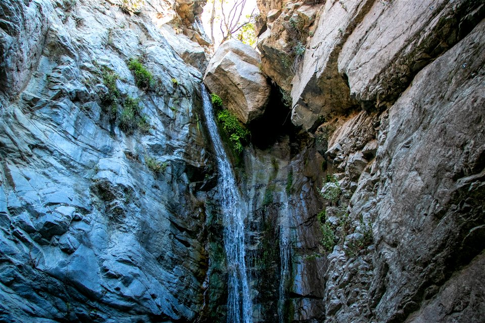 Small Waterfall Cascade Between Rocks photo