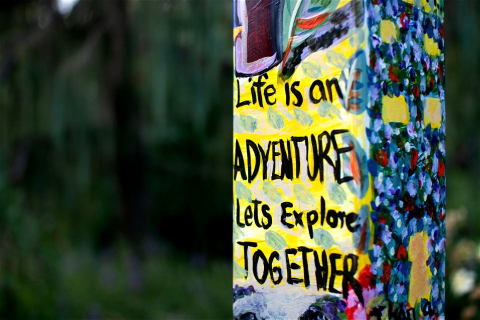 Inspirational Graffiti Writing On Rectangular Post