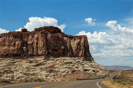Rock Mountain Near Desert Highway photo