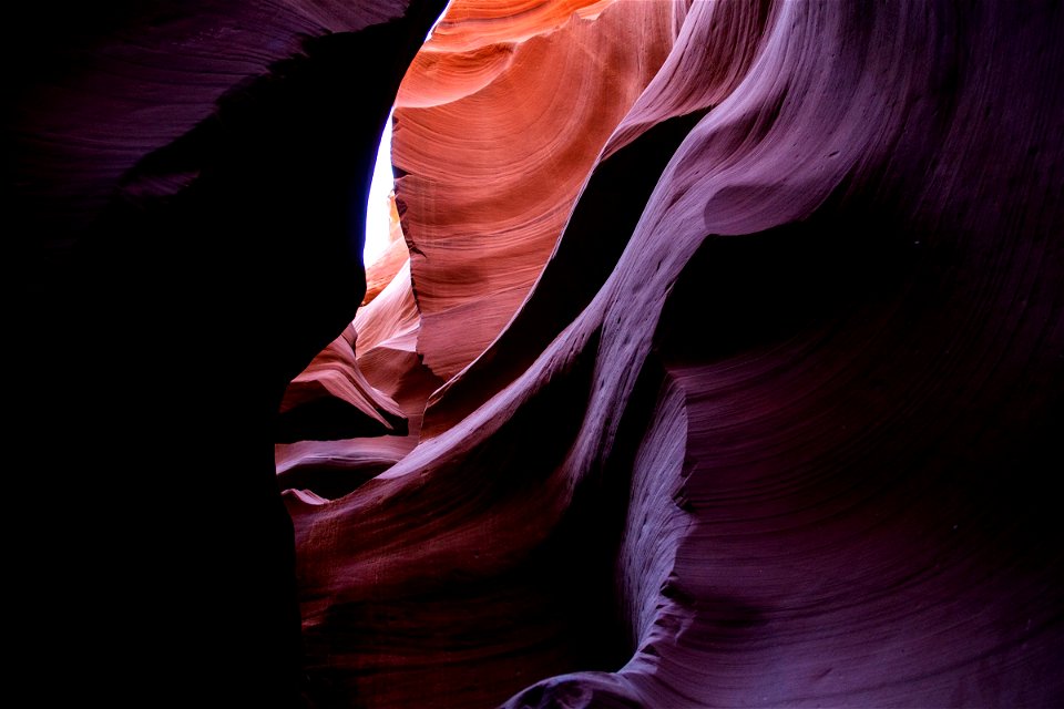 Light Through Arizona Antelope Canyon Corridors