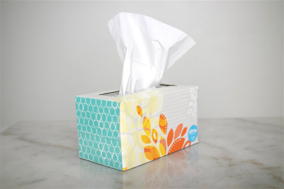 Colorful Box Of Tissues On Marble Surface