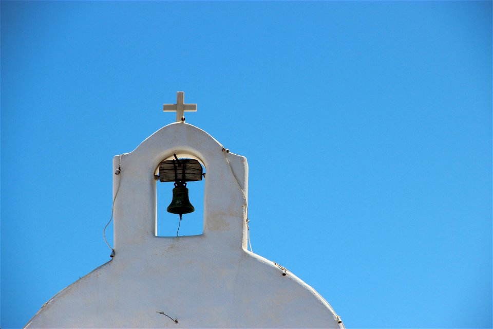 Church Bell Tower Against Clear Sky
