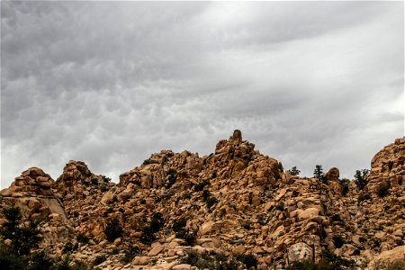 Gray Clouds Above Rock Mountain photo