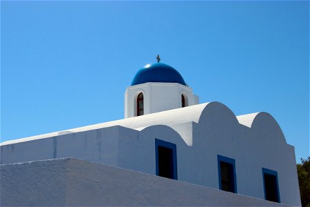 Mediterranean Blue And White Church Dome photo