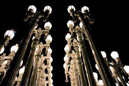 Rows Of Street Lamps In Urban Light Installation