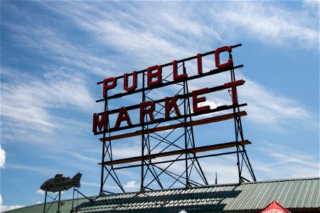 Pike Place Market Neon Sign photo
