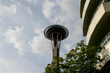 Space Needle Tower Near Building In Seattle photo
