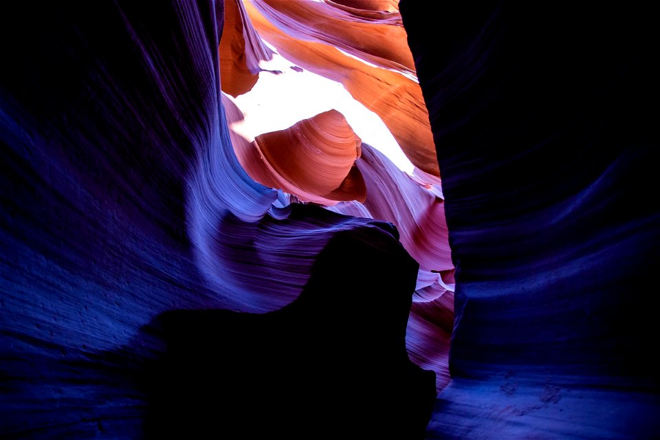 Sunlight Through Antelope Canyon Corridors