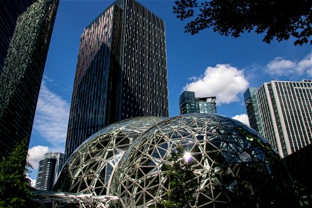 Amazon Spheres Near Buildings In Seattle photo