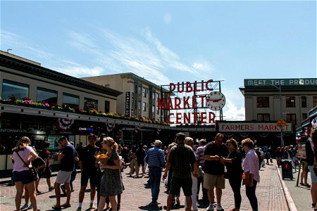 Groups Of People In Public Market Square
