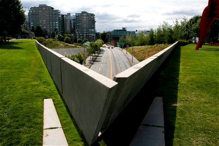 City Landscape Beyond Concrete Wall photo