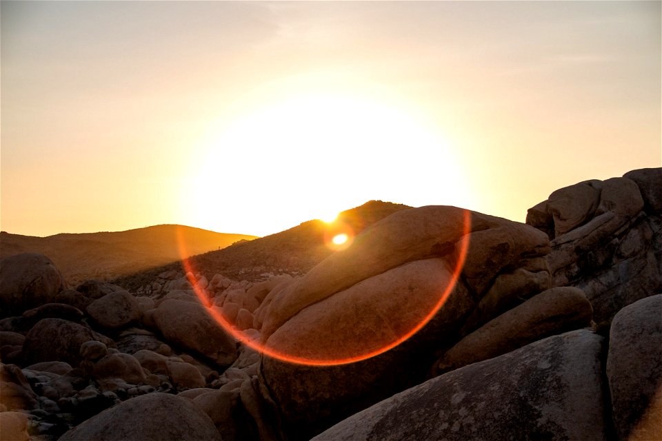Sunset Behind Rocks
