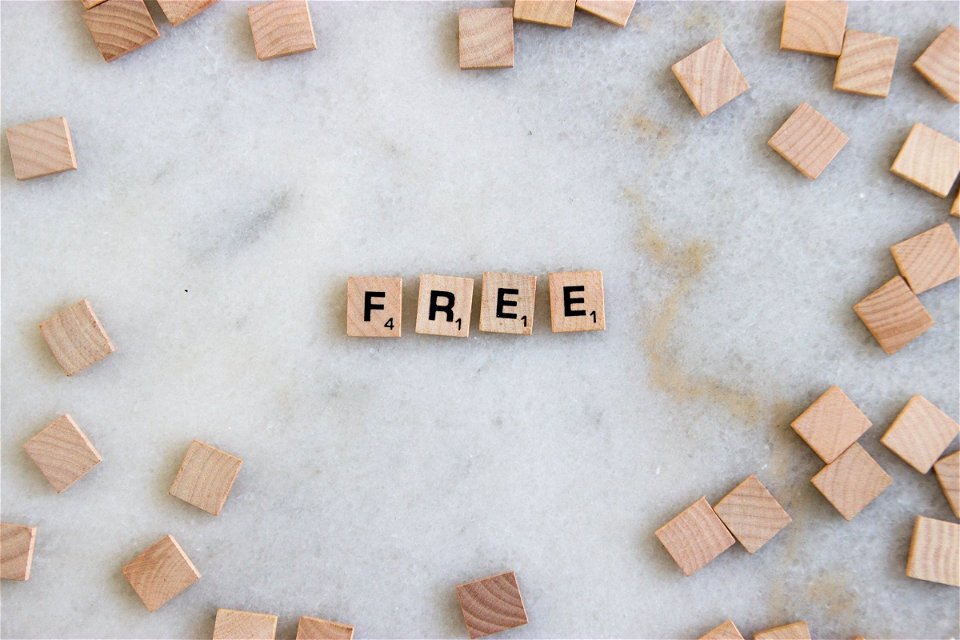 Word Free In Scrabble Tiles photo
