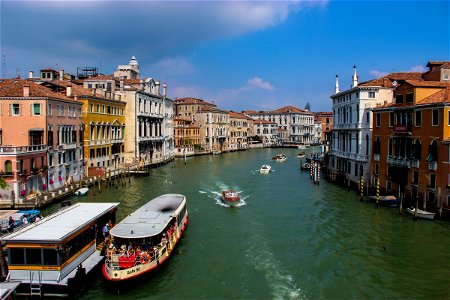 Vaporetto And Boats In Venice Canal photo