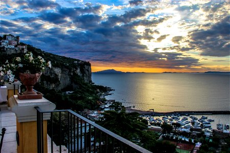 Cloudy Sky During Sunset Over Amalfi Coast photo