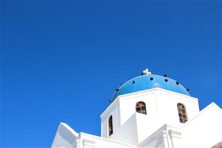 Church Dome In Santorini Island photo