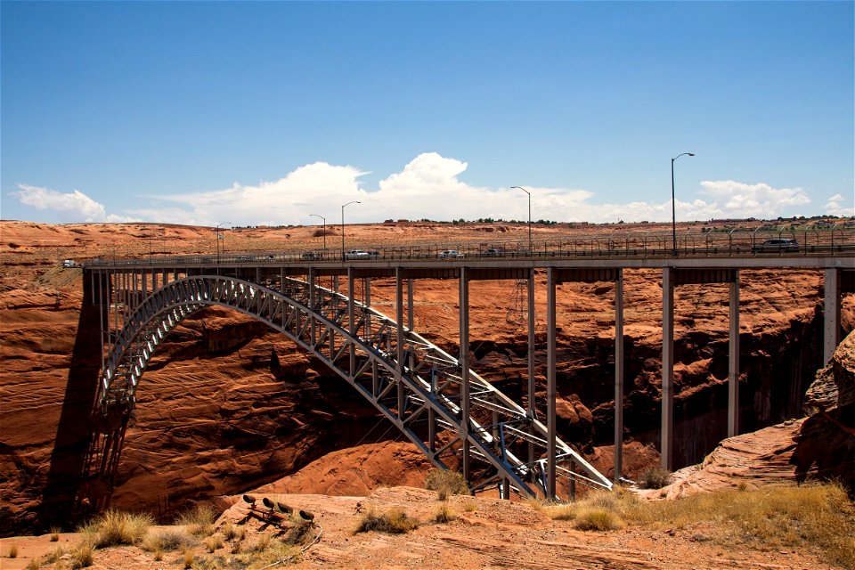 Steel Arch Bridge In Canyon