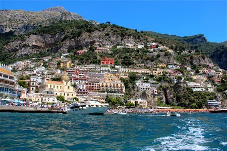 Colorful Buildings On Cliff In Amalfi Coast photo