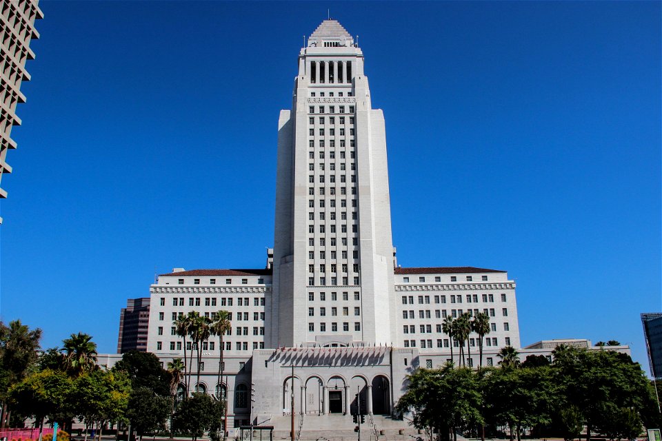 Los Angeles City Hall Building Against Sky photo