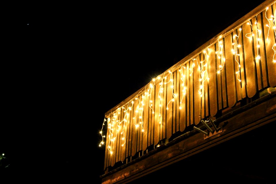 Strings Of Lights On Building photo