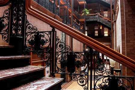 Staircase Railings In Fancy Building photo