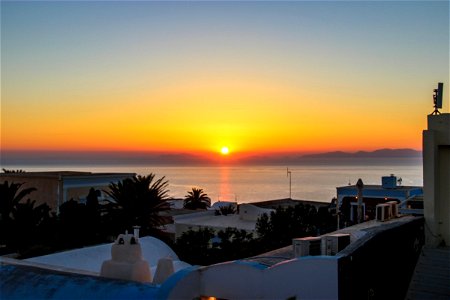 Sunset Over Mediterranean Island photo