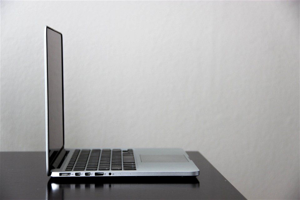 Open Macbook On Table photo