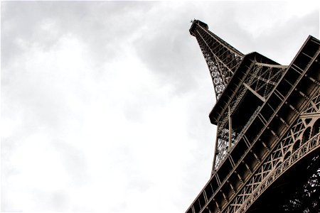 Eiffel Tower In Cloudy Sky photo