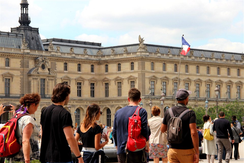 Tourists In Museum Courtyard photo