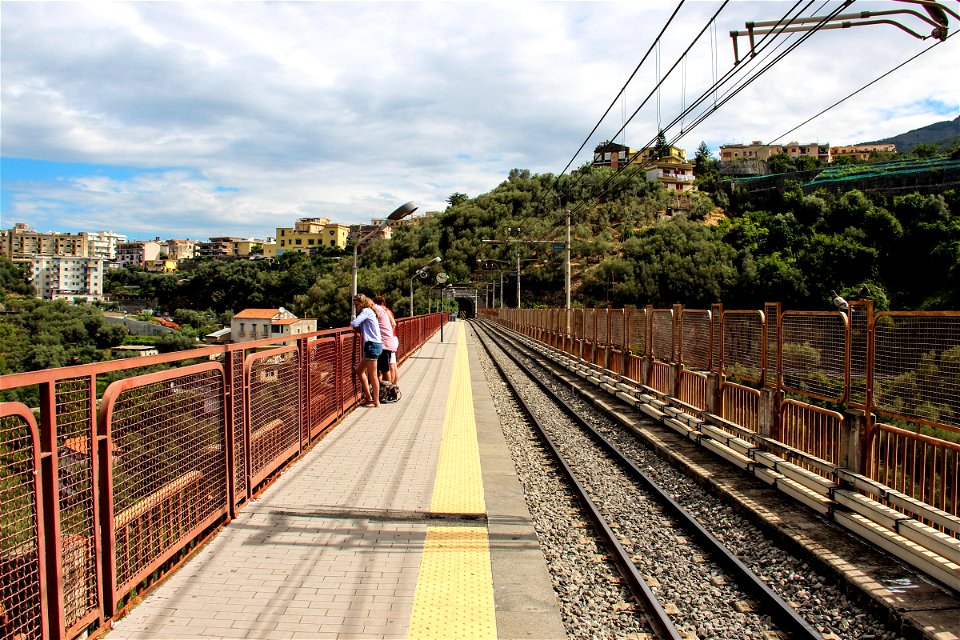 People On Railway Bridge photo