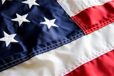 Close Up Of American Flag photo