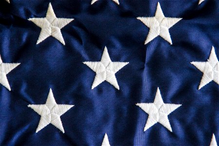 Close Up of Stars on American Flag photo