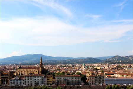 City of Florence in Front of Hills photo