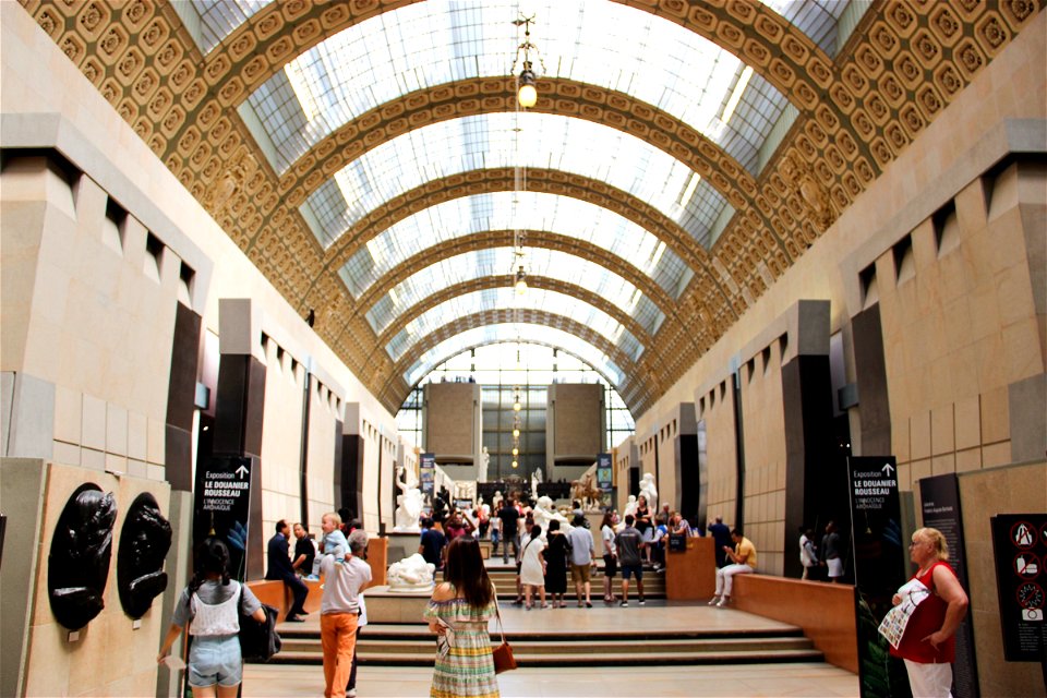 People in Hallway of Museum