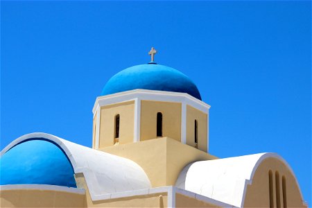 Cross on Blue Dome Building