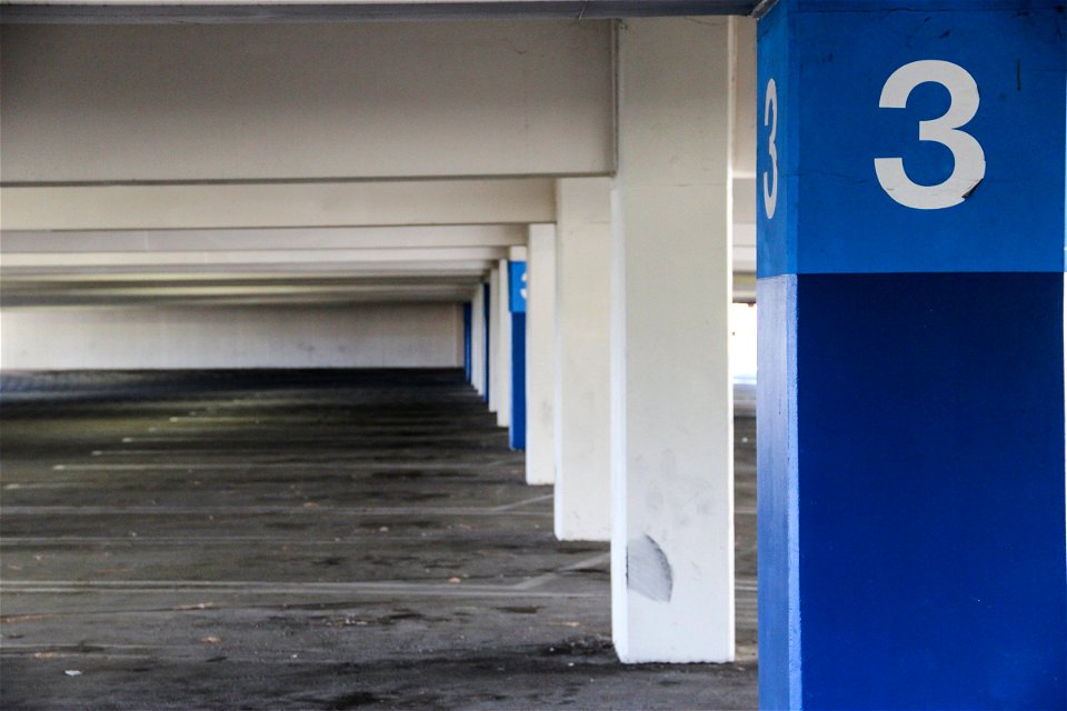 Pillars in Parking Garage
