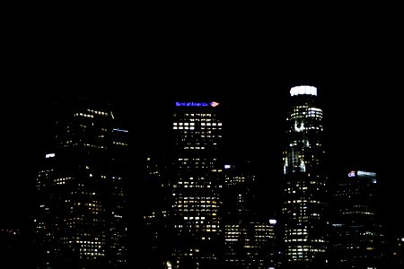 City Building Lights at Night photo